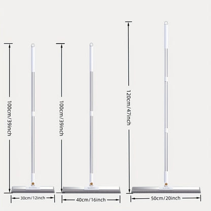 Pet Hair Removal Floor Broom, Long-Handle Household Cleaning Tool with 30cm, 40cm or 50cm Size Labels for Compatible Tile, Carpet and Everyday Room Cleanup