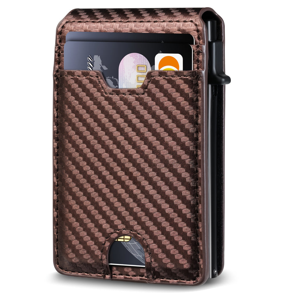 Minimalist Bifold Wallet for Men with Money Clip and Credit Card Slots, Slim Carry Design in Brown, Black or Carbon Fiber Black Options for Everyday Essentials
