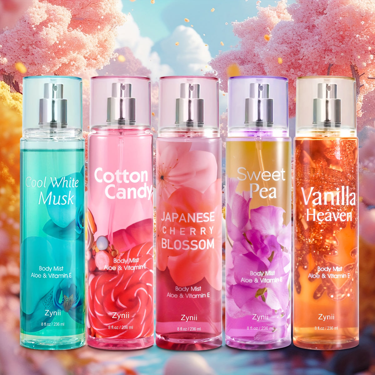 Women's Fragrance Mist for Hair and Body with Cool White Musk, Midnight Embrace and Cotton Candy Labels, Size and Upgraded Options for Daily Wear and Gifts