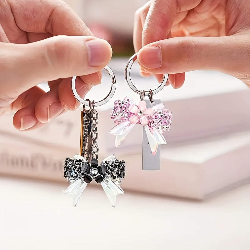 Rhinestone Bow Beads with Colorful Transparent Cut-Design Styling, Listed 10-Piece Craft Set for Personalized Jewelry, Beaded Pens, Keychains and Handmade Gift Projects