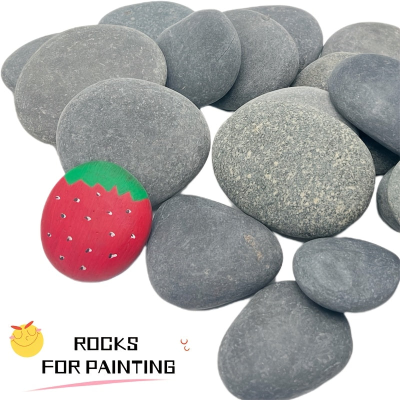 Painting Stones for DIY Rock Art and Decorative Craft Projects with Smooth Flat Stone References, Mixed Size Wording and 150PCS Selection Label