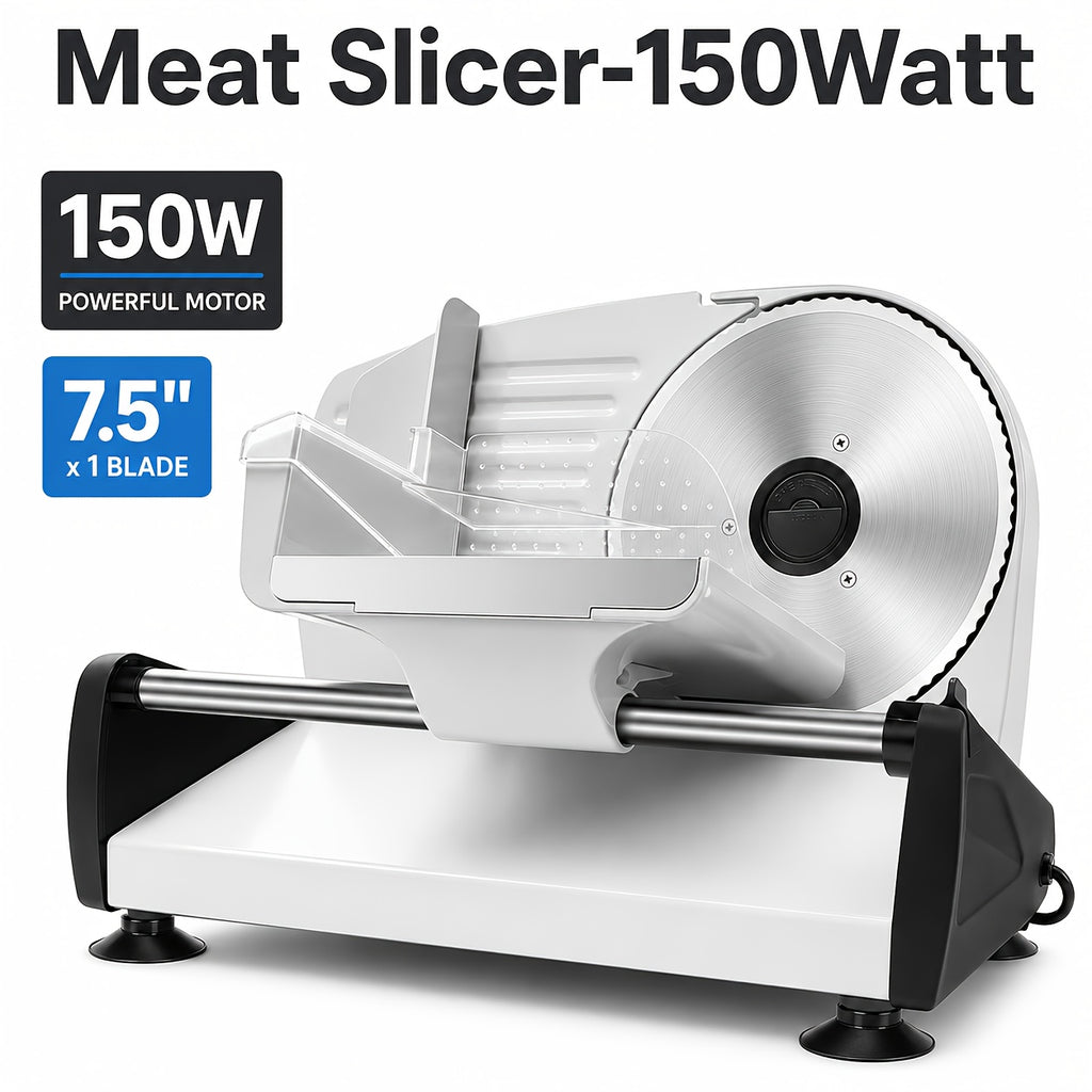 Electric Meat Slicer for Home, OSTBA 7.5-Inch Removable Stainless Steel Blade, Adjustable Thickness & Child Lock for Meat, Cheese and Bread