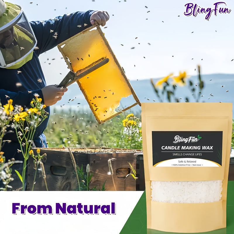 White Beeswax by BlingFun for Candle Making, 2LB 32OZ Granular Wax Supply for Compatible Scented Candle Projects, Decorative Crafts and Handmade Gift Planning