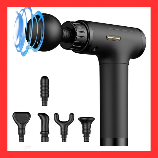 Rechargeable Percussion Massage Gun with Listed Six Attachments and LED Speed Display, USB Charging Cable, X6 Black or Grey and X7 Black Model Options