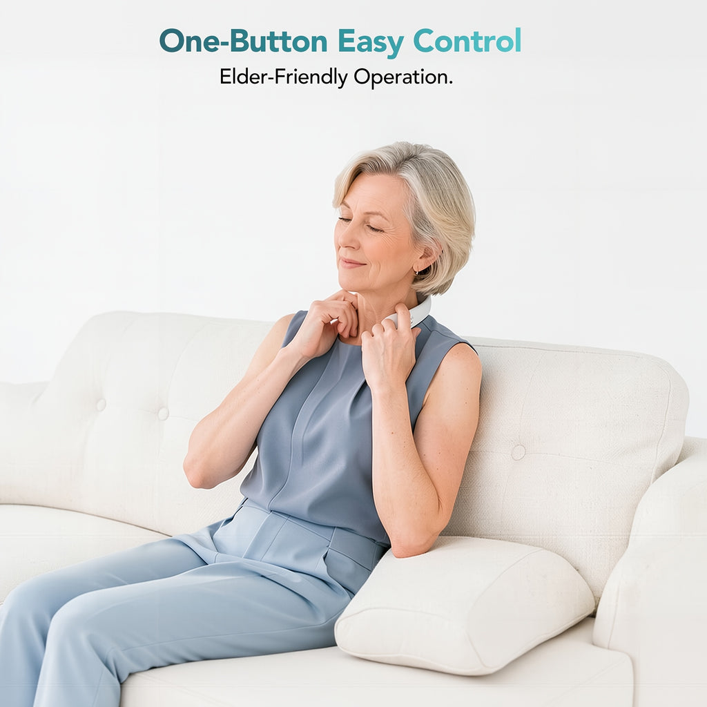 Heated Cordless Neck Massager SKG K5-3 Pro in White, Portable Personal Massage Device with Listed Vibration for Home, Office and Travel Relaxation Routines