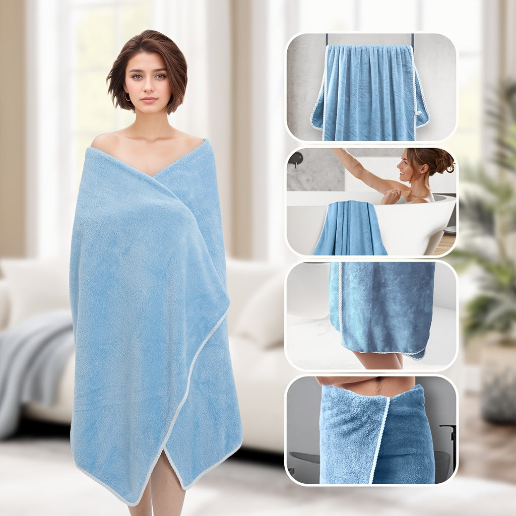 Solid Color Bath Towel, Single Bathroom Linen with Listed Extra-Large Size and Soft Absorbent Feel, Nine Coded Options for Men's and Women's Daily Shower Routines