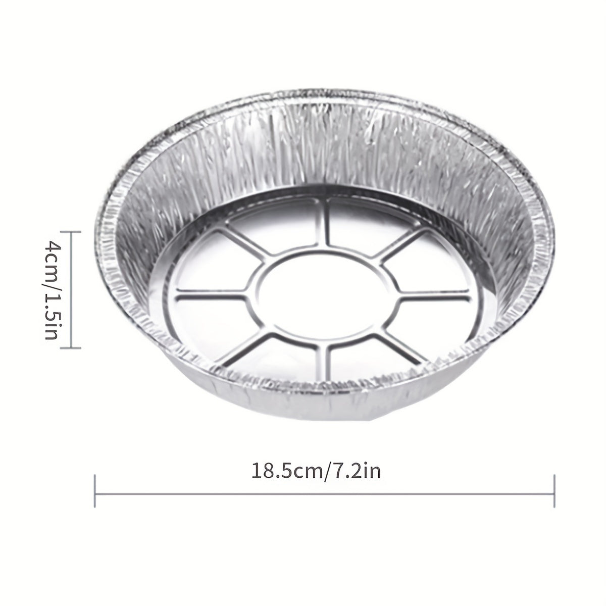 7-Inch Round Foil Baking Pans with Lids, Silvery Disposable Aluminum Set of 20 Bases and 20 Covers for Birthday Parties, Holiday Meals and Food Serving