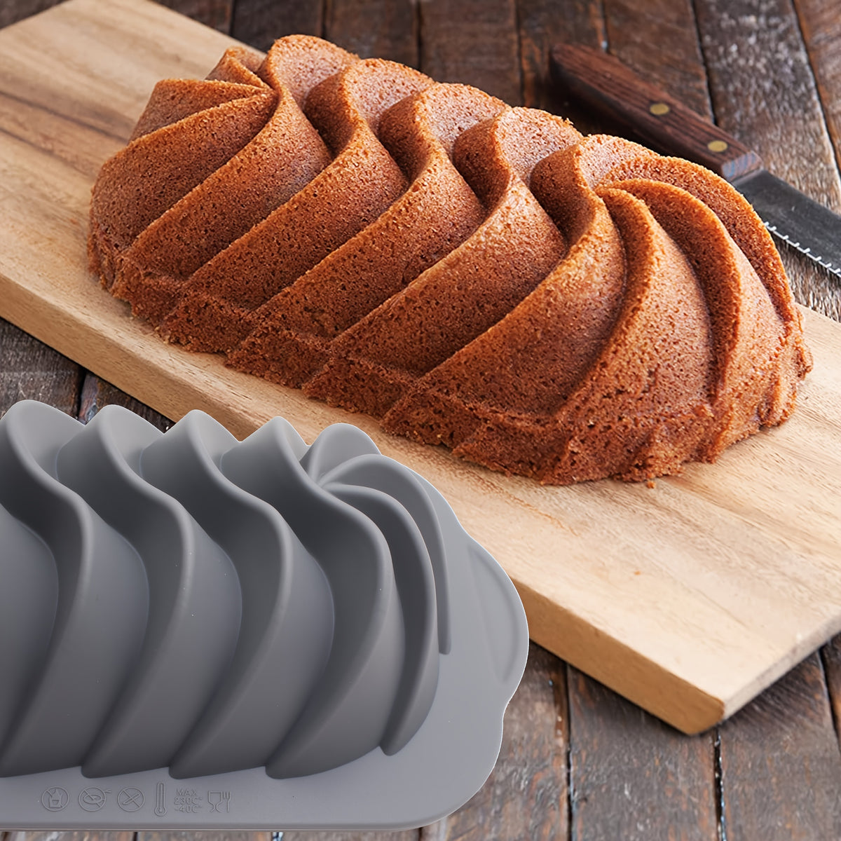 Silicone Bread Loaf Pan Set, 4-Piece Light Gray Baking Mold Selection in Small or Medium Options for Homemade Cakes, Bread and Decorative Dessert Recipes