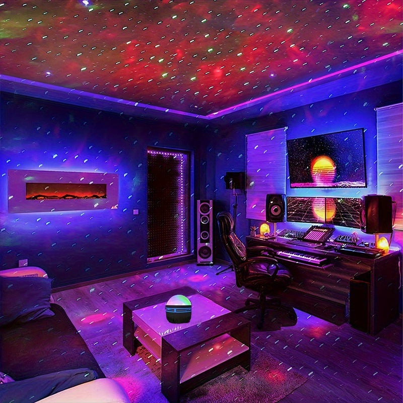 Aurora Borealis Star Projector with Remote and Seven Listed Lighting Effects, Single LED Galaxy Night Light for Bedroom and Party Decoration