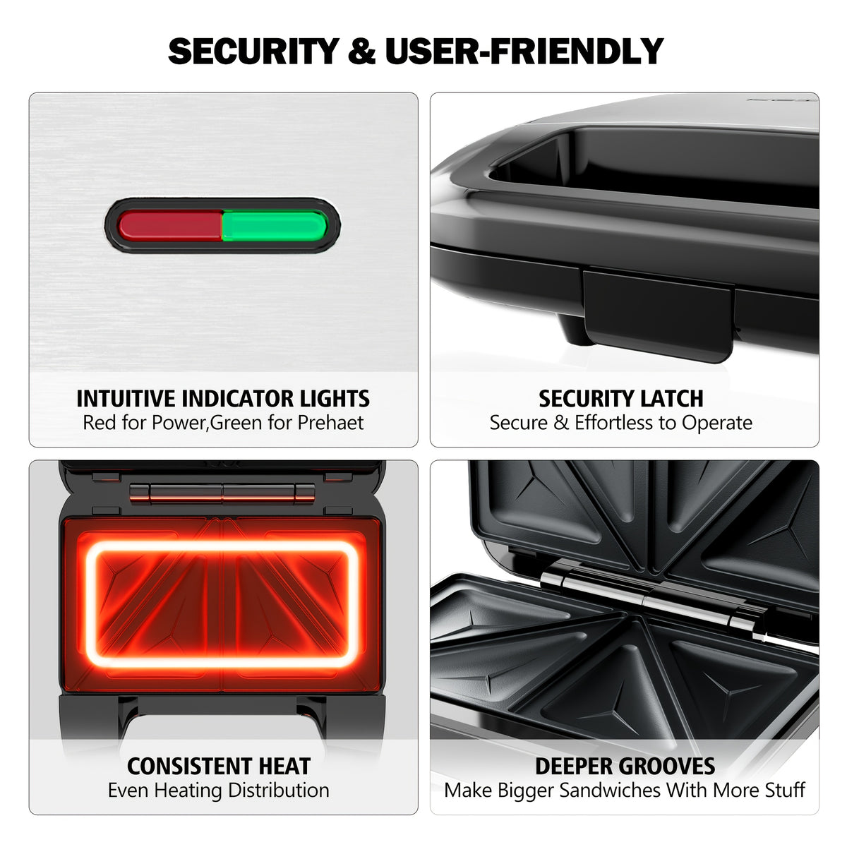 Three-in-One Sandwich and Waffle Maker with Listed 750W Power and Removable Nonstick Plates, Teal and Three-Plate Option Labels for Home Kitchen Meal Preparation