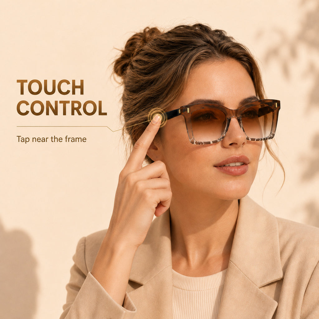 Cat Eye Smart Glasses for Women, SM02 Wireless Audio Eyewear with Listed Bluetooth 6.0, Wear Sensor and Automatic Connection Feature for Everyday Listening