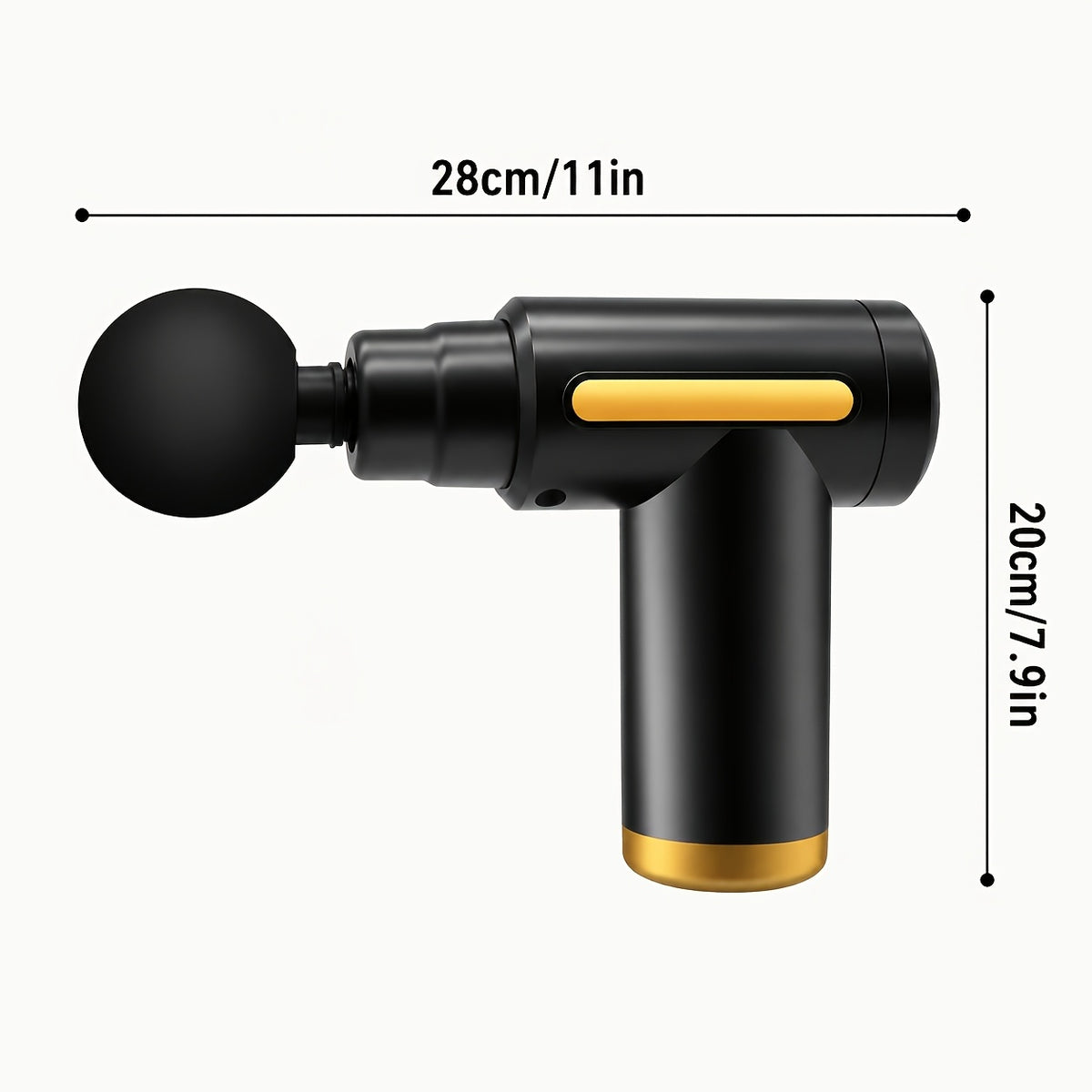 Six-Speed USB Rechargeable Massage Gun with Four Interchangeable Heads and Listed Lithium Battery, Black, Grey, Red or Green for Personal Massage Routines