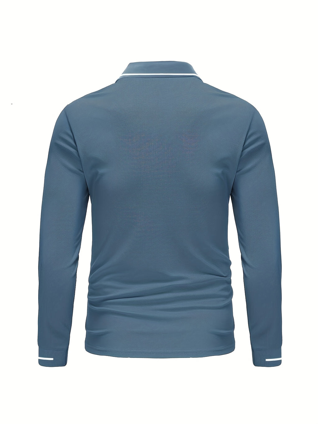 Men's Long Sleeve Polo Shirt, 100% Polyester with Slight Stretch, Regular Fit and Rib-Knit Details for Casual Golf and Spring-Fall Outfits