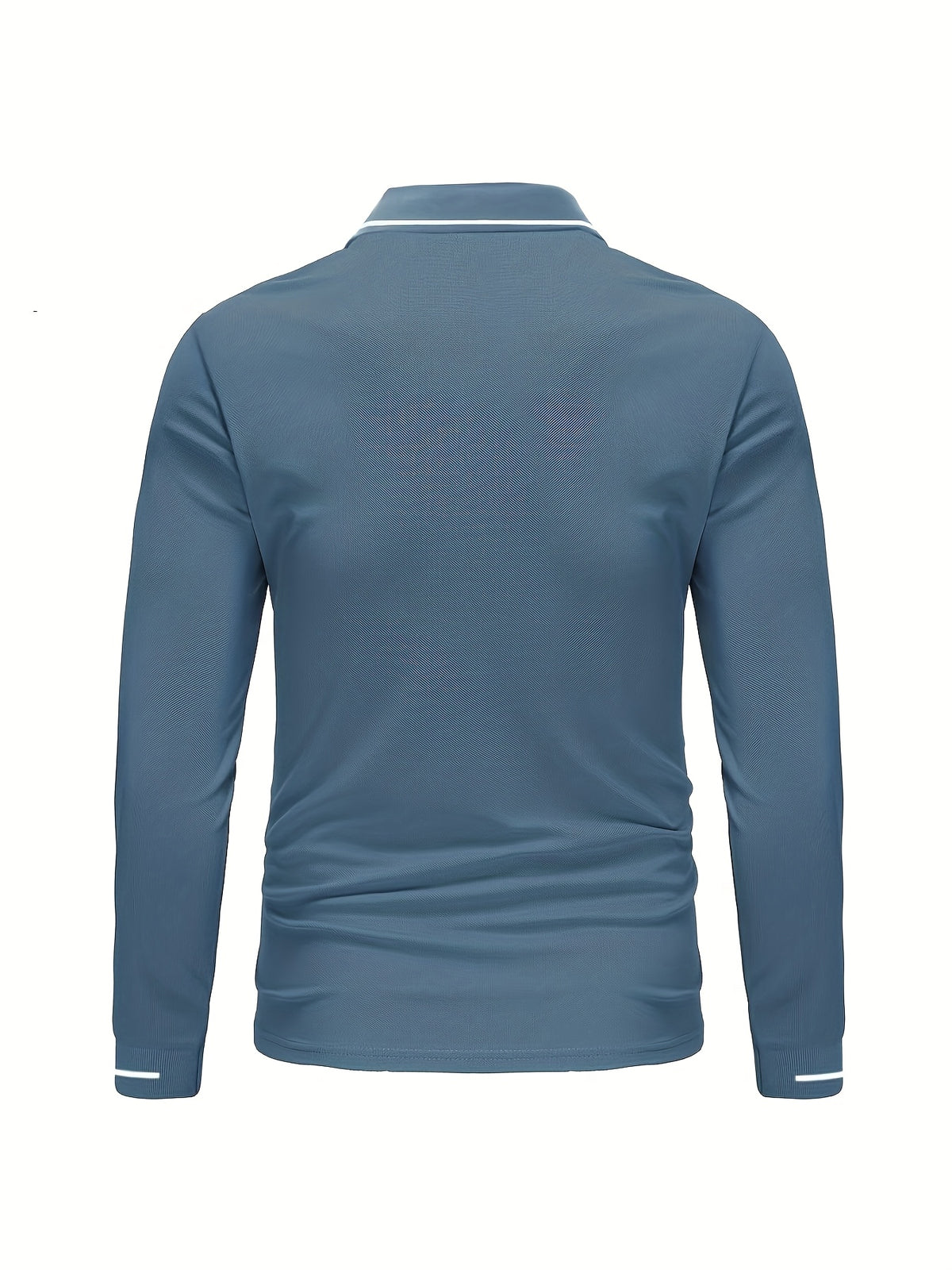 Men's Long Sleeve Polo Shirt, 100% Polyester with Slight Stretch, Regular Fit and Rib-Knit Details for Casual Golf and Spring-Fall Outfits