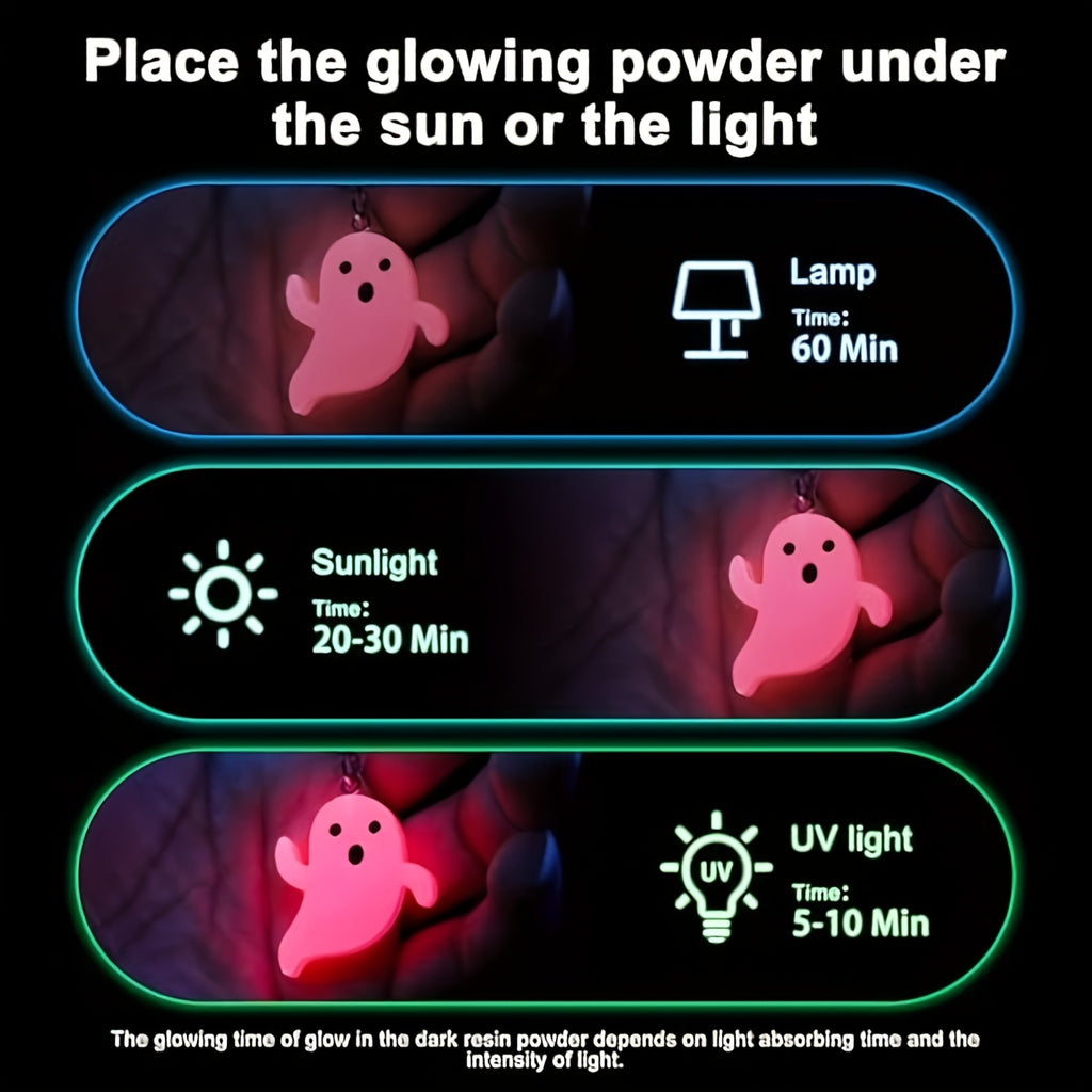 Luminous Craft Powder with Twelve Listed Colors and 0.7oz/20g Weight Reference, Glow in the Dark Color Selection for Compatible Adult Decorative Projects