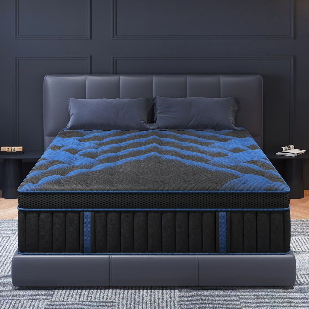 Pocket Spring Hybrid Mattress with Gel Memory Foam and Euro Top, Medium Firm 12 or 14 Inch Models with Twin, Full, Queen and King Size Selections
