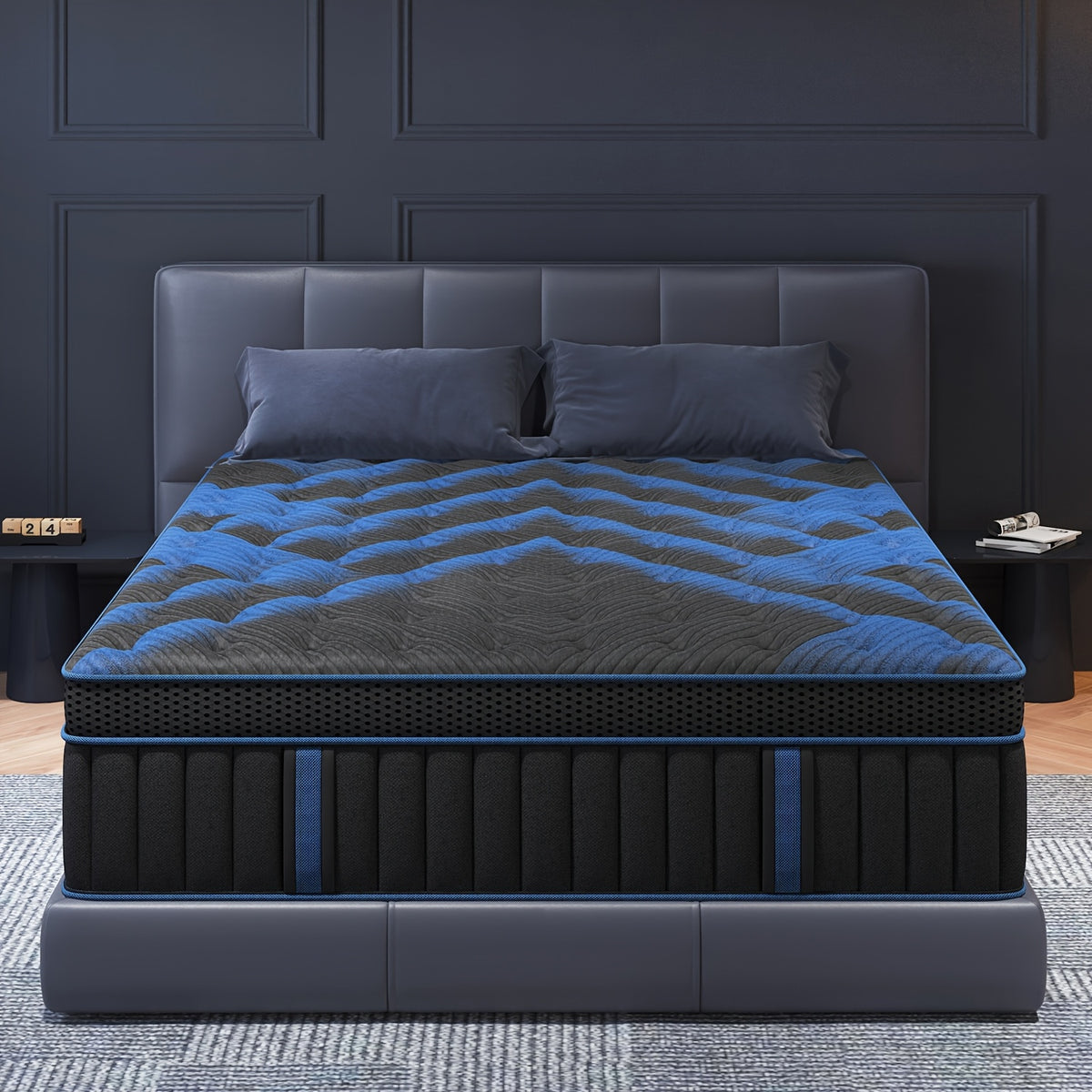 Pocket Spring Hybrid Mattress with Gel Memory Foam and Euro Top, Medium Firm 12 or 14 Inch Models with Twin, Full, Queen and King Size Selections