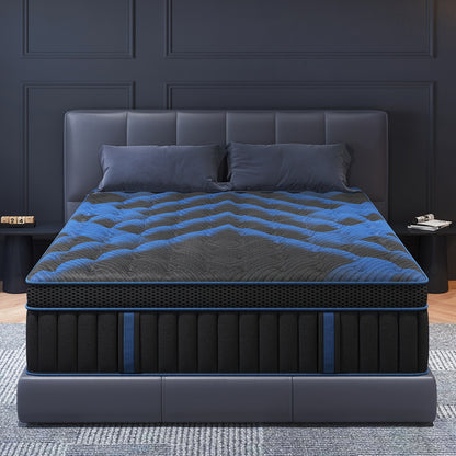 Pocket Spring Hybrid Mattress with Gel Memory Foam and Euro Top, Medium Firm 12 or 14 Inch Models with Twin, Full, Queen and King Size Selections