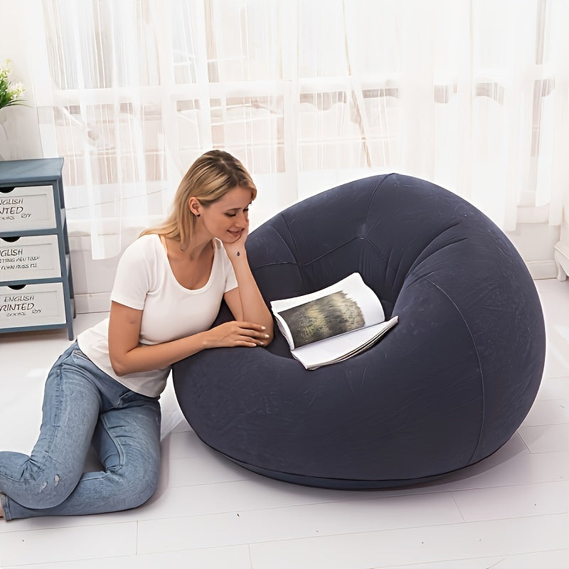 Round Lounge Sofa Chair, Single-Seat Ball Sofa in Dark Blue, Red or Brown for Living Room Relaxation, Office Breaks and Suitable Outdoor Picnic Setups