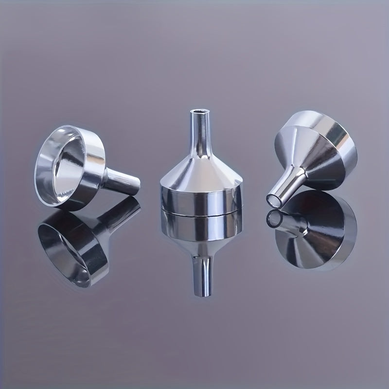 Mini Perfume Funnel in Aluminum Alloy, Small Bottle Refilling Tool with 1, 2 or 4 Piece Options in Silvery, Golden or Black for Fragrance Vials and Atomizers