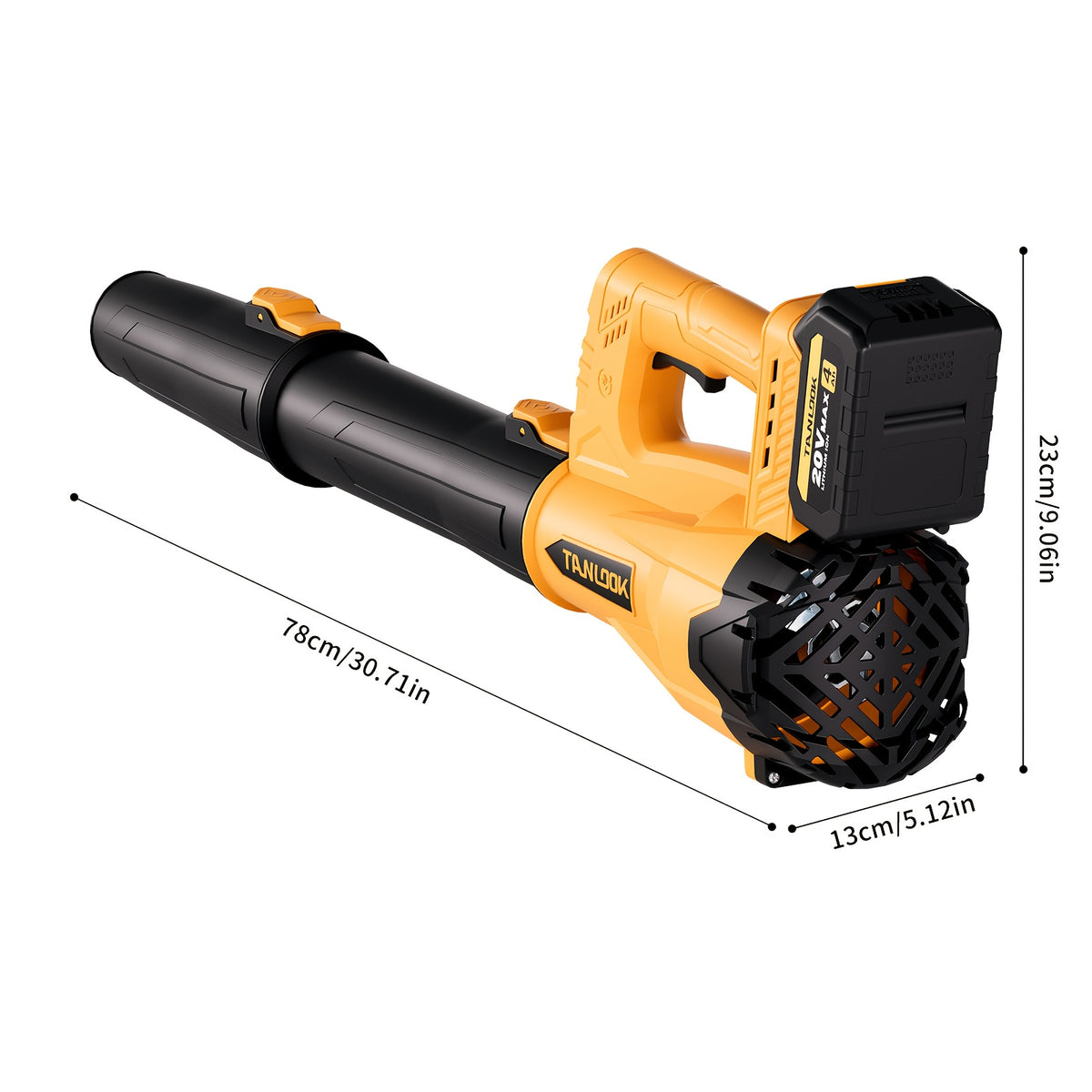 Extended-Nozzle Cordless Leaf Blower, Anti-Slip Handle with Yellow One- or Two-Battery Choices and Selected Six-Speed Models for Lawn, Patio and Yard Cleanup