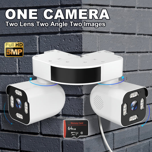 Xparkin WiFi Security Camera YH-A40S with Listed 5MP Dual-Lens PTZ, Full Color Night Vision, AI Motion Detection and Sound Alerts for Home Monitoring