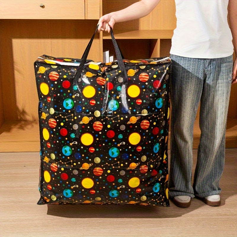 Single Zippered Moving Storage Bag in Six Color Options for Clothes, Bedding and Seasonal Supplies, Large-Size Wording for Closet and Under-Bed Organization