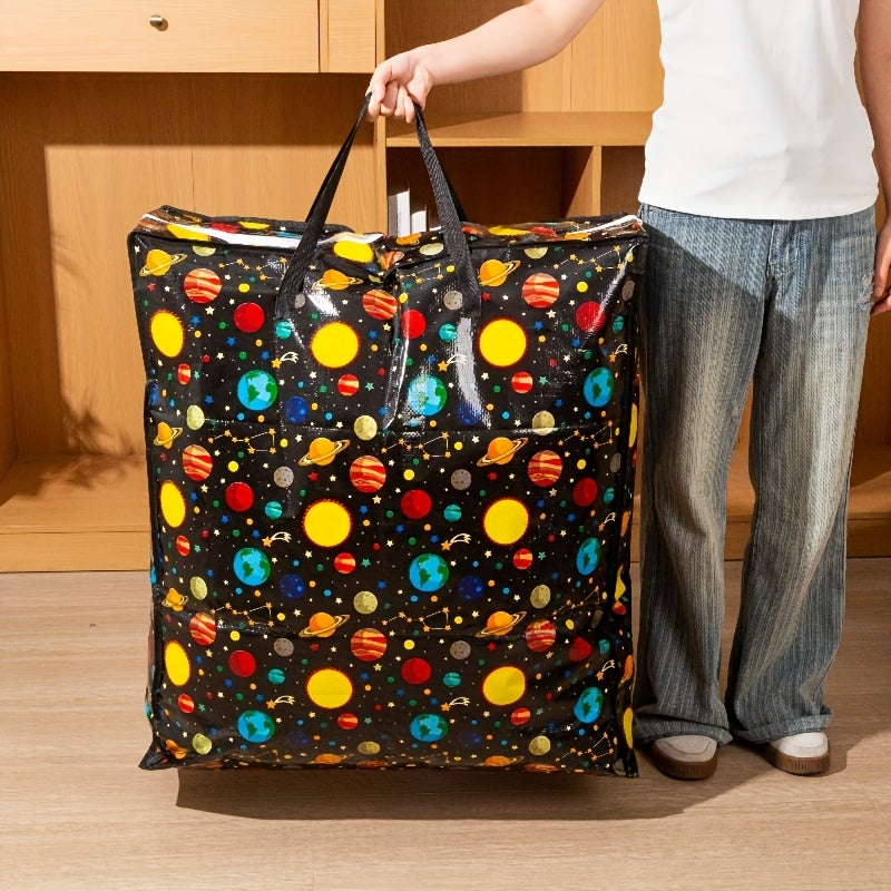 Single Zippered Moving Storage Bag in Six Color Options for Clothes, Bedding and Seasonal Supplies, Large-Size Wording for Closet and Under-Bed Organization