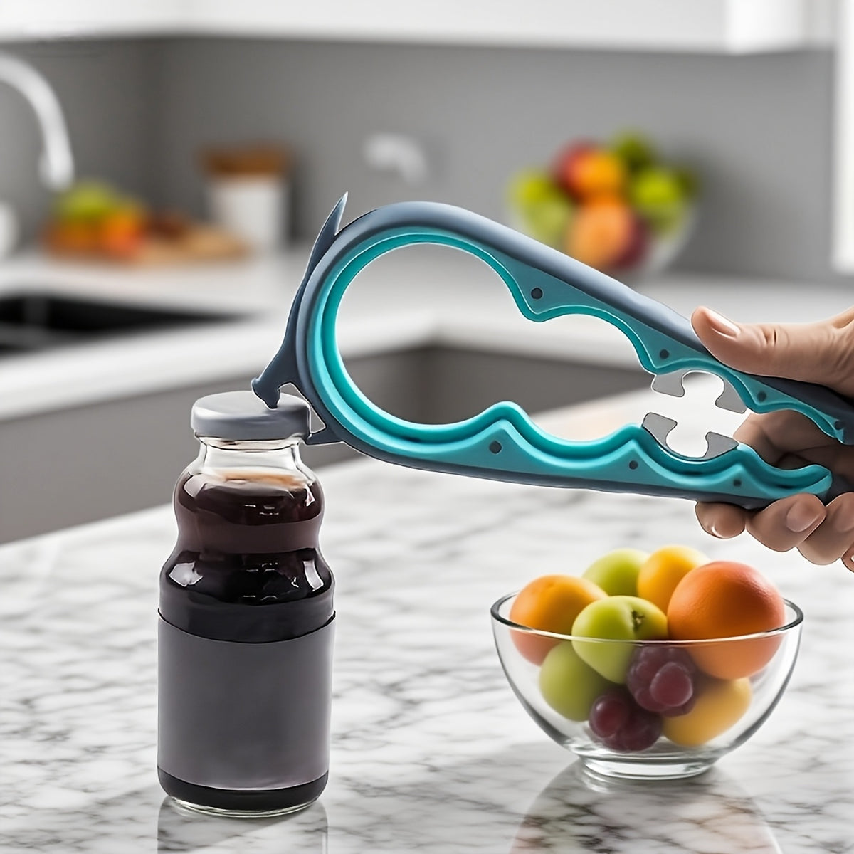 Non-Slip Jar and Bottle Opener with Ergonomic Silicone Handle, Manual Kitchen Lid Gripper in Multiple Colors and Styles for Everyday Cooking and Meal Prep