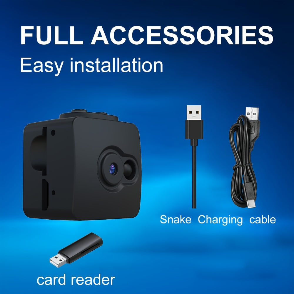 No-WiFi Recording Camera with Rechargeable Battery, Local SD Card Support up to 32GB and Loop Recording, Portable Q7-32G-1PCS Model for Home or Office