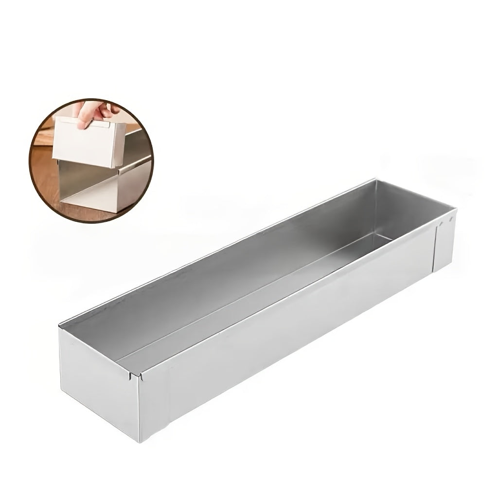 Fixed Base Rectangular Cake Pan in Silvery, One-Piece Oblong Dessert Mold for Tiramisu, Cheesecake and Mousse Preparation at Home and Holiday Gatherings
