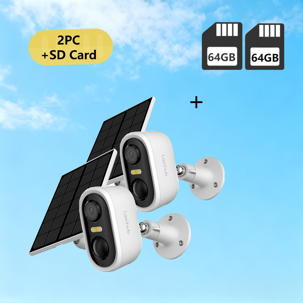 Battery Powered Outdoor Security Camera, 3MP 1296P Video with 2.4GHz WiFi, Human Motion Detection, Color Night Vision and Optional Solar Configurations