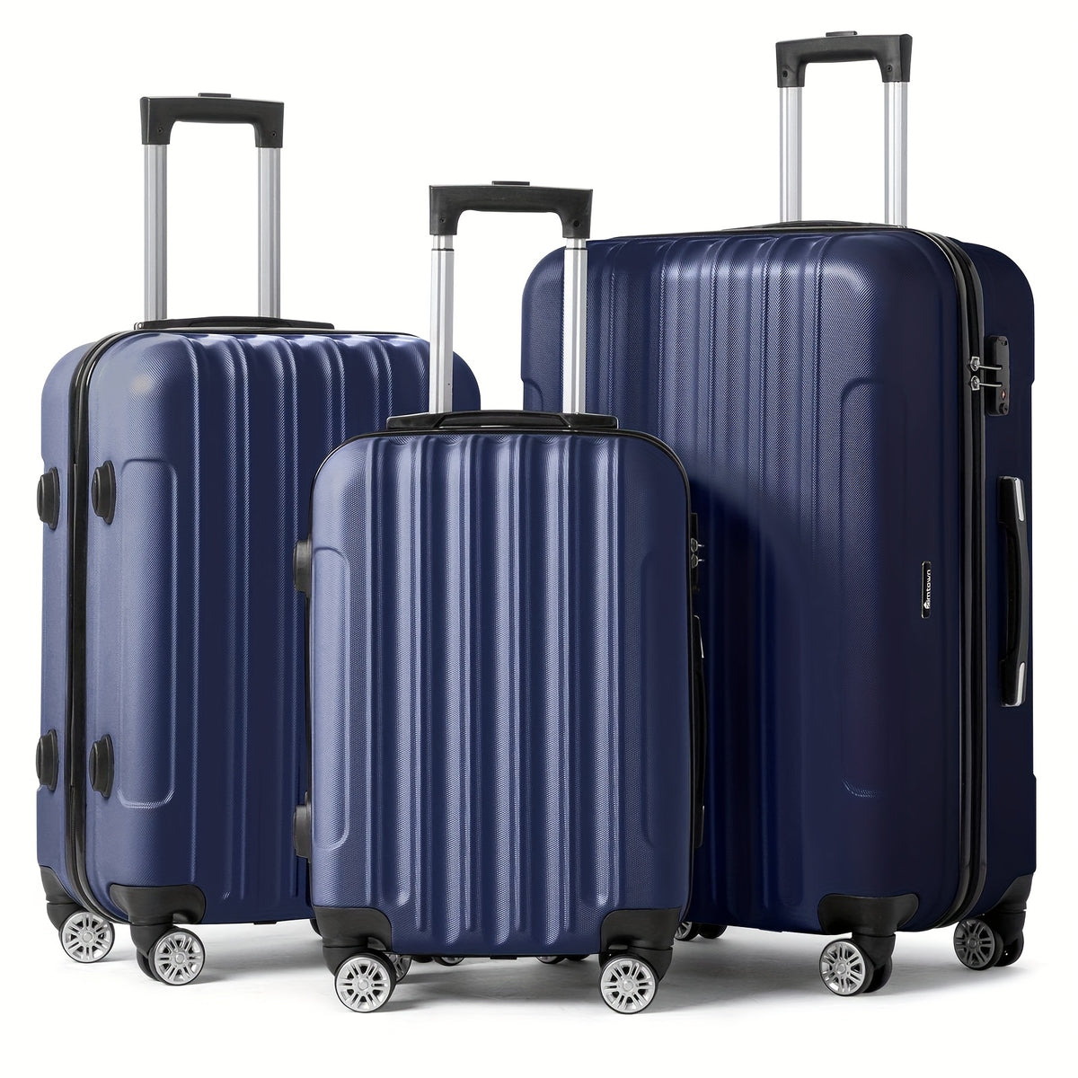 3-Piece Luggage Set with 20, 24 and 28-Inch Suitcases, Lightweight Scratch-Resistant Travel Cases for Vacation Packing with Multiple Color and Lock Options
