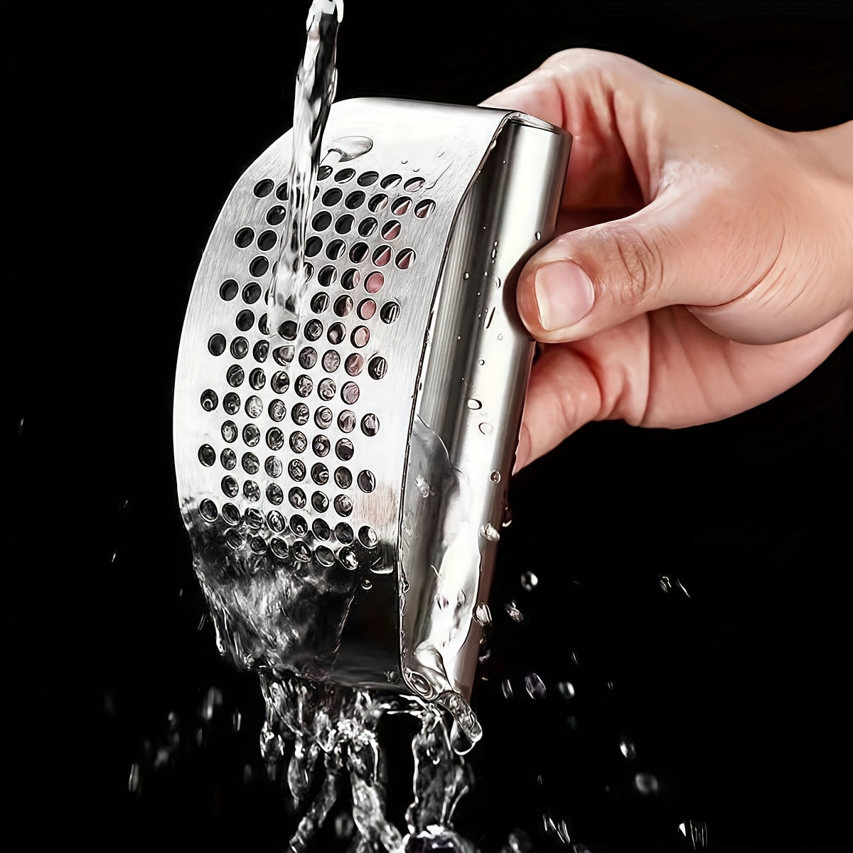 304 Stainless Steel Garlic Press, Washable Garlic Crusher and Food Preparation Tool with 1, 2 or 3-Piece Option Labels for Home and Restaurant Kitchens