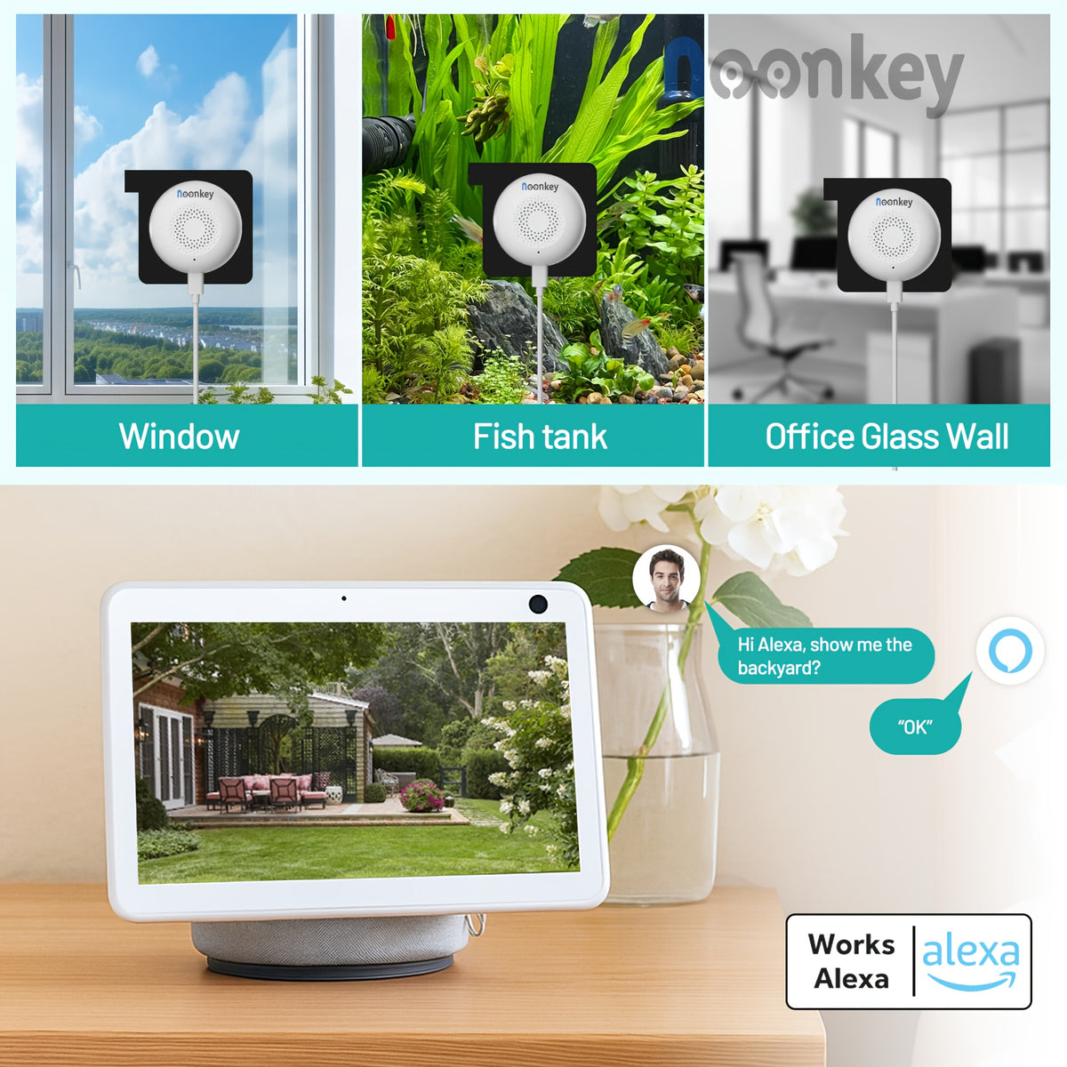 Window Security Camera Set of 2, 3MP Cameras with Color Night Vision, Person, Pet and Vehicle Detection, 24/7 Recording and Alexa Compatibility