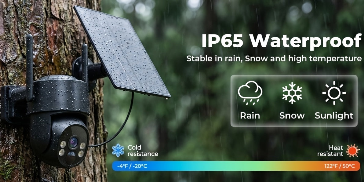 4G LTE Solar Security Camera 5MP with No-WiFi Connectivity, 360° PTZ View, AI Human Tracking, Color Night Vision and Two-Way Audio for Farms and Yards