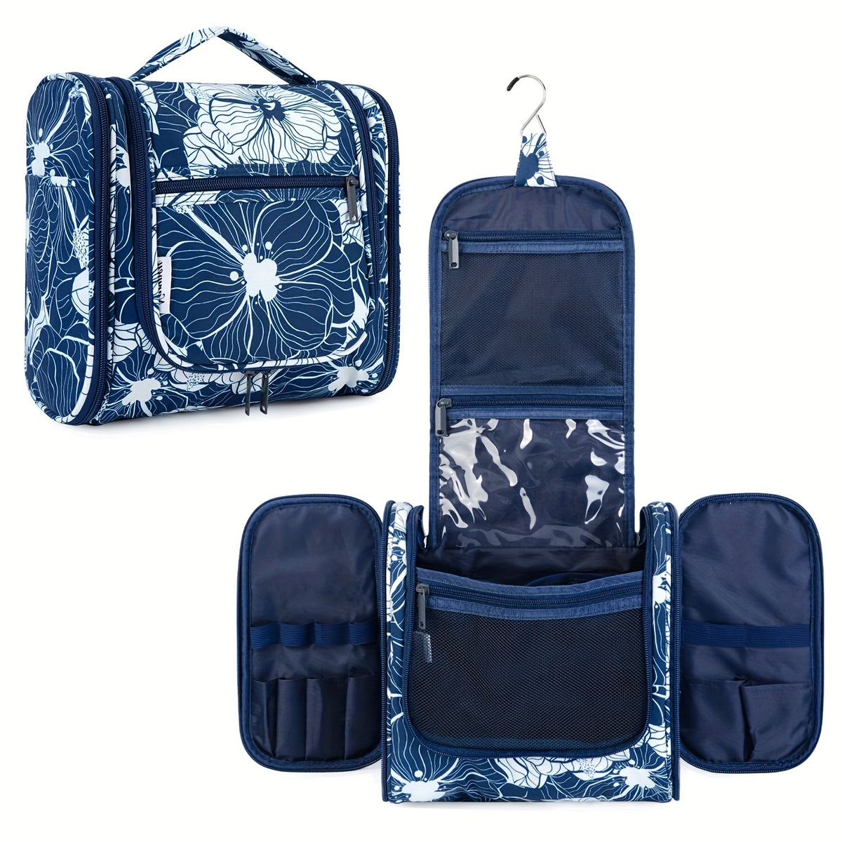 Hanging Toiletry Bag for Women with Hook and Multiple Pockets, Large Travel Makeup Organizer with Carry Handle in 16 Options for Trips and Gym