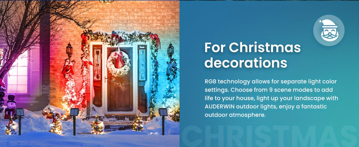RGB Solar Garden Spotlights with Listed Nine Lighting Modes, Multicolor Outdoor Landscape Accent Lights in Two, Four or Six Pack Options for Holiday Decor