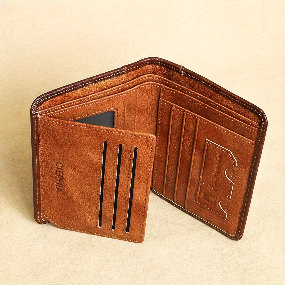 Genuine Leather Wallet for Men with Money Clip, Oil Wax Cowhide and Bifold Style Options, Vintage Daily Carry Accessory in Fourteen Listed Variants