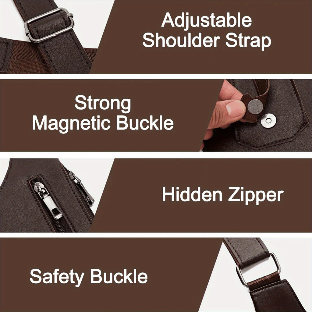 Men's Underarm Strap Bag in Black with Retro Styling for Everyday Phone Carry, Outdoor Walks, Cycling and Hiking Gift Ideas for Boyfriend or Father