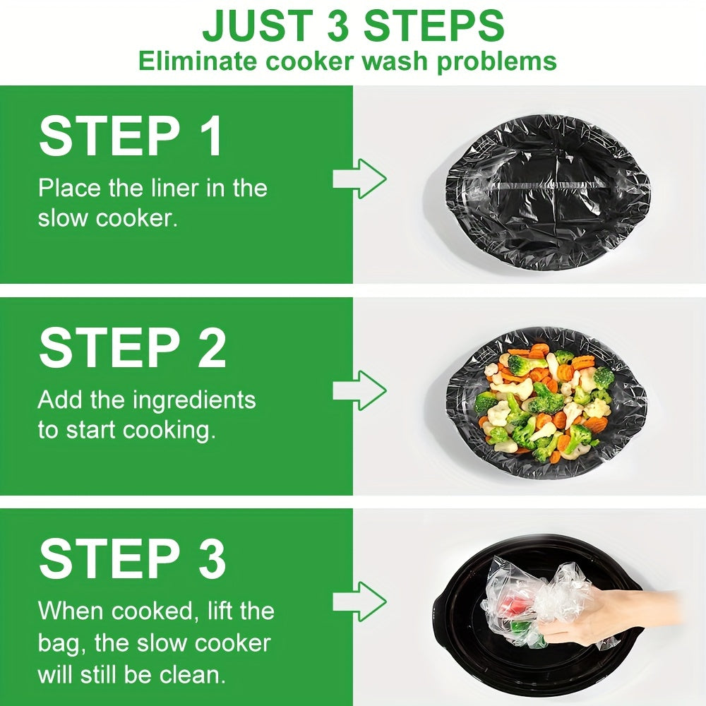 Disposable Slow Cooker Liners by XPENGKILL, Listed 13 x 21 Inch Plastic Bags in 10, 15 or 20 Count Packs for Compatible Round and Oval Cooking Inserts