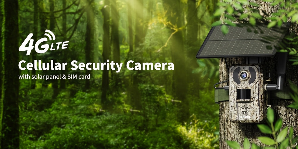 Cellular Trail Camera with Listed 4K Live View, 4W Solar Panel, 0.2-Second Trigger and 120° Lens, Ucon App Wildlife Monitoring with Two-Pack Option