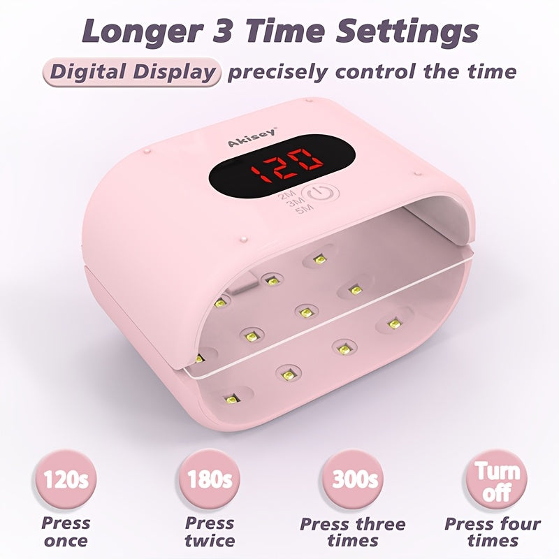 Double-Sided UV Resin Curing Lamp M24 with Listed 36W Power and 24 LEDs, Digital Display and 2, 3 or 5 Minute Settings, Pink or White for Jewelry Craft Projects