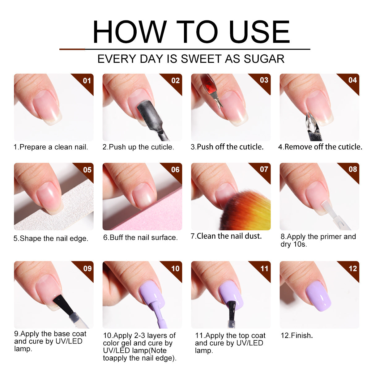 Gel Manicure Kit with 12 Listed Polish Colors and 4 Extension Gel Colors, Nail Lamp and Electric Drill References, Five Set Options for Adult Nail Art