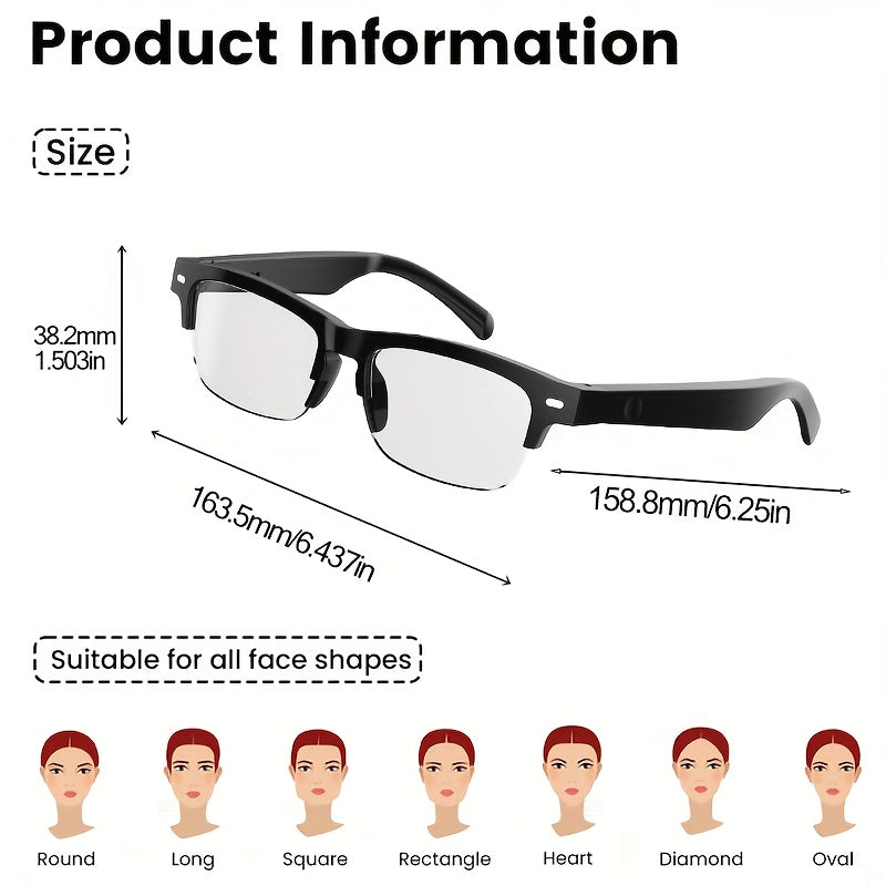 Magnetic Charging Translation Glasses for iOS and Android, Listed 160-Language AI Wearable with Microphone, Speaker and Voice Calls in Multiple Model Options