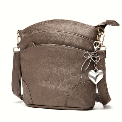 Leather Organizer Crossbody Bag with Listed Smartphone Pockets, Everyday Handbag Purse in Thirteen Color and Style Options for Errands and Travel