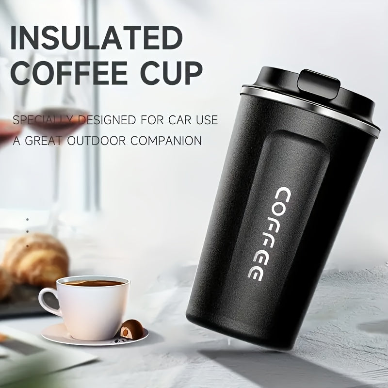 Vacuum Insulated Travel Mug, Black 510ml Stainless Steel Coffee Tumbler with Double-Wall Construction for Reusable Tea and Everyday Office Drink Routines