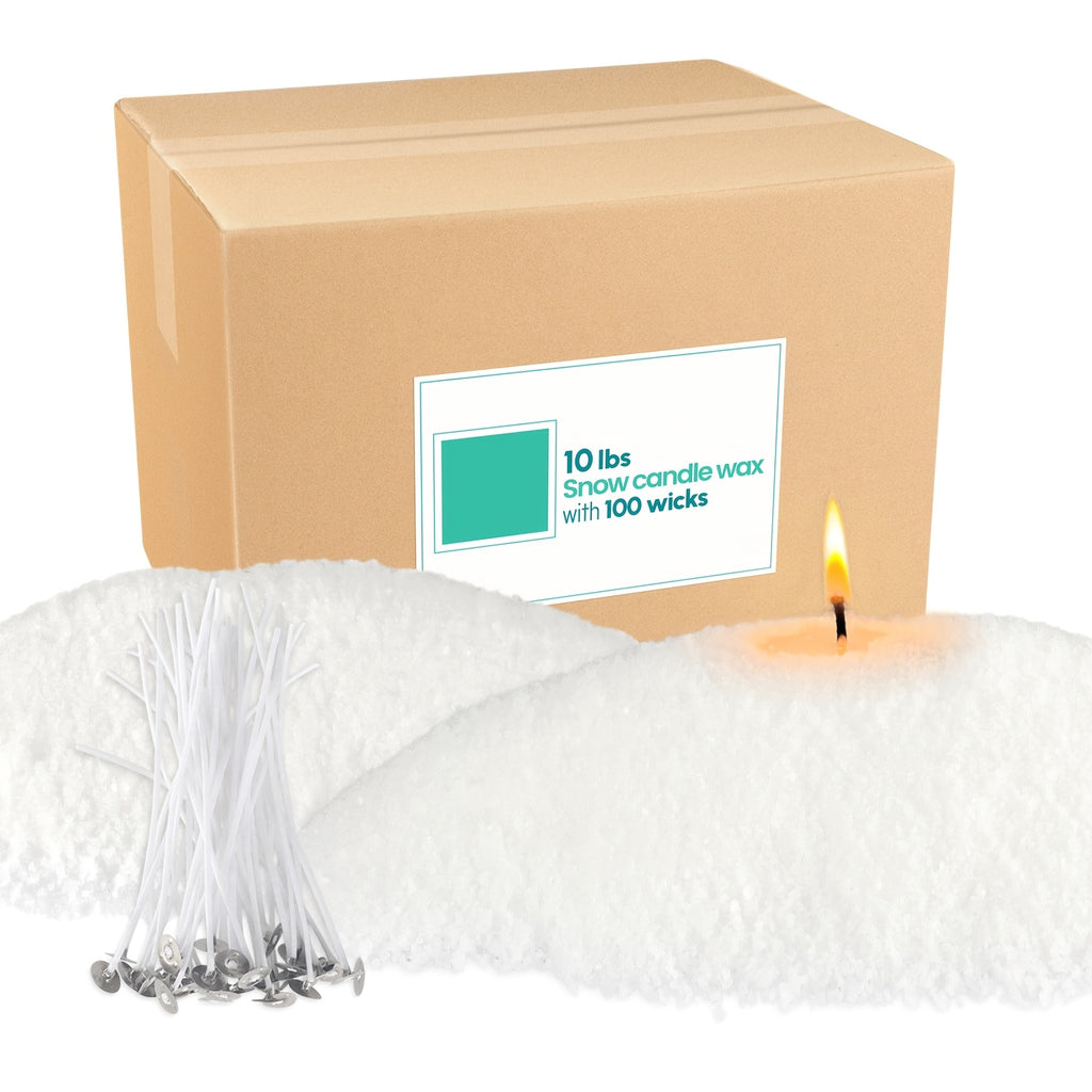 Pearl Wax Sand, 10LB Fragrance-Free Candle Powder with 100 Listed Wicks for Adult DIY Candle-Making Projects, Wedding Table Decor and Holiday Party Displays