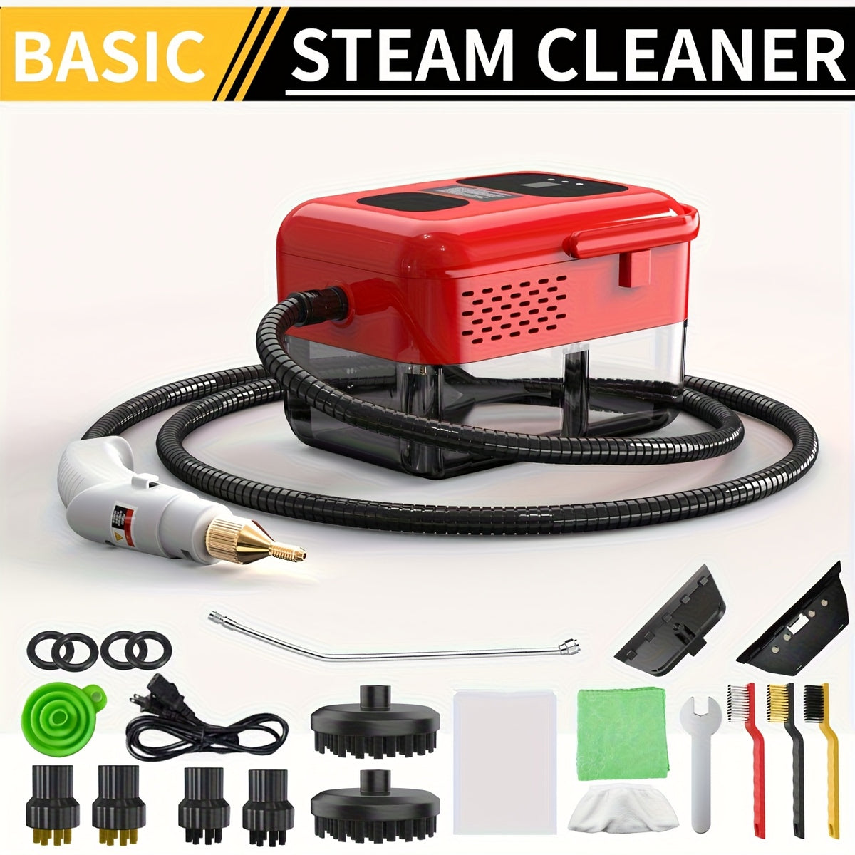 Adjustable Steam Cleaner for Kitchen Grease and Tile Grout, Listed 2500W Power and 40.58oz Tank with Upgraded and Smart Model Color Options for Home Cleaning