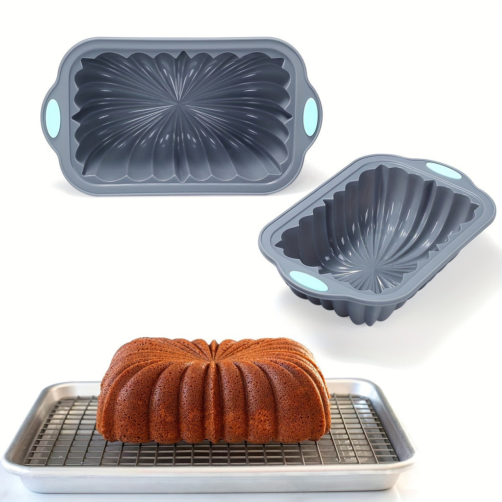 Silicone Bread Loaf Pan Set, 4-Piece Light Gray Baking Mold Selection in Small or Medium Options for Homemade Cakes, Bread and Decorative Dessert Recipes